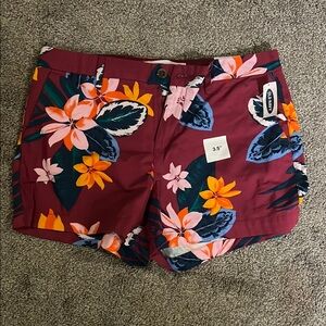 Old Navy Burgundy Floral Women's Shorts
